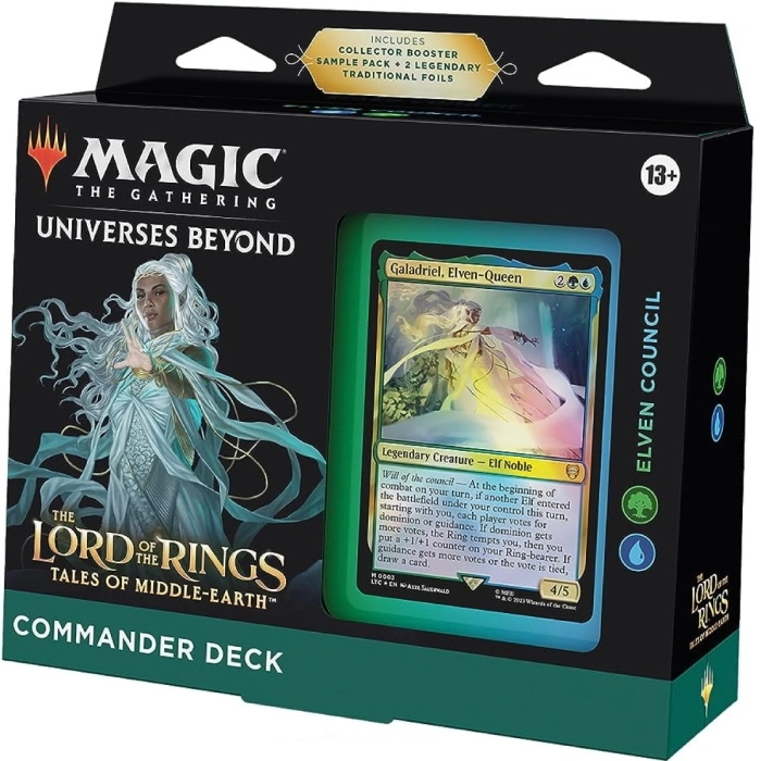 magic the gathering - universes beyond - the lord of the rings - tales of middle-earth - commander deck - elven council (eng)