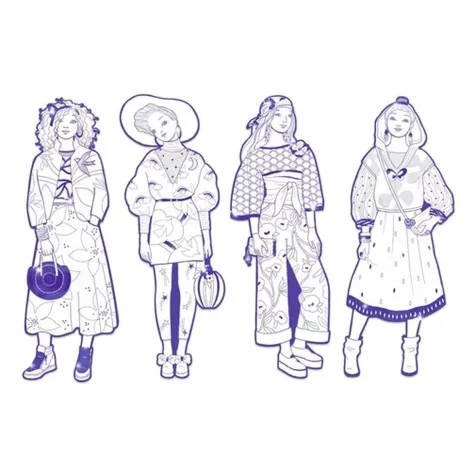 les demoiselles - zaho e le sue amiche - disegni da colorare