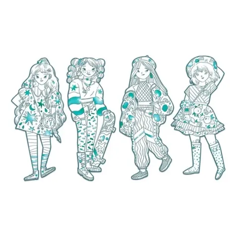 les demoiselles - angele e le sue amiche - disegni da colorare: 4