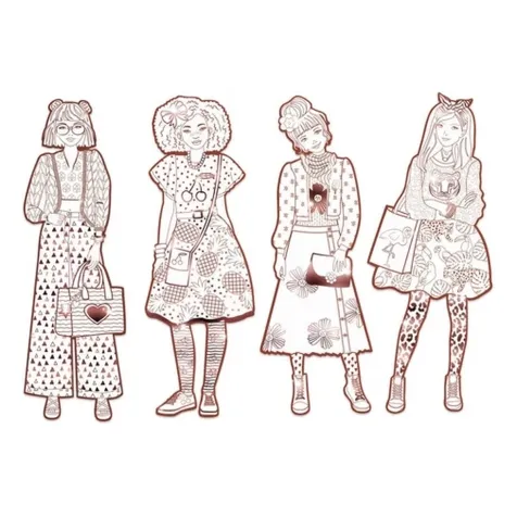 les demoiselles - nina e le sue amiche - disegni da colorare