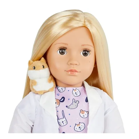 og dolls - bambola veterinaria con assistente criceto di peluche - 45cm - noemie