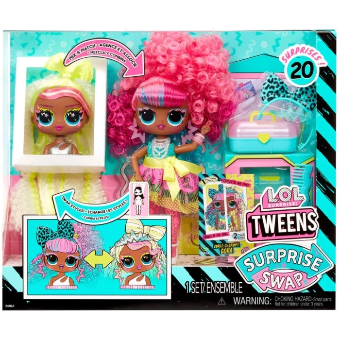 lol surprise tweens - surprise swap - curls-2-crimps cora - fashion doll