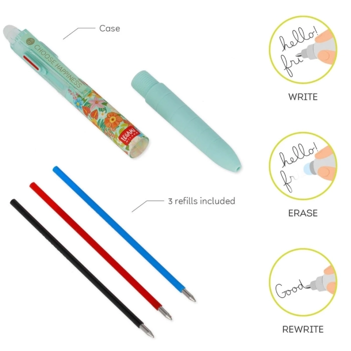 penna gel cancellabile 3 colori - pen makes mistake - flowers: 3