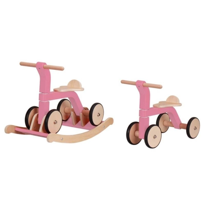rocker-n-roller 2 in 1 - quadriciclo in legno con dondolo: 2