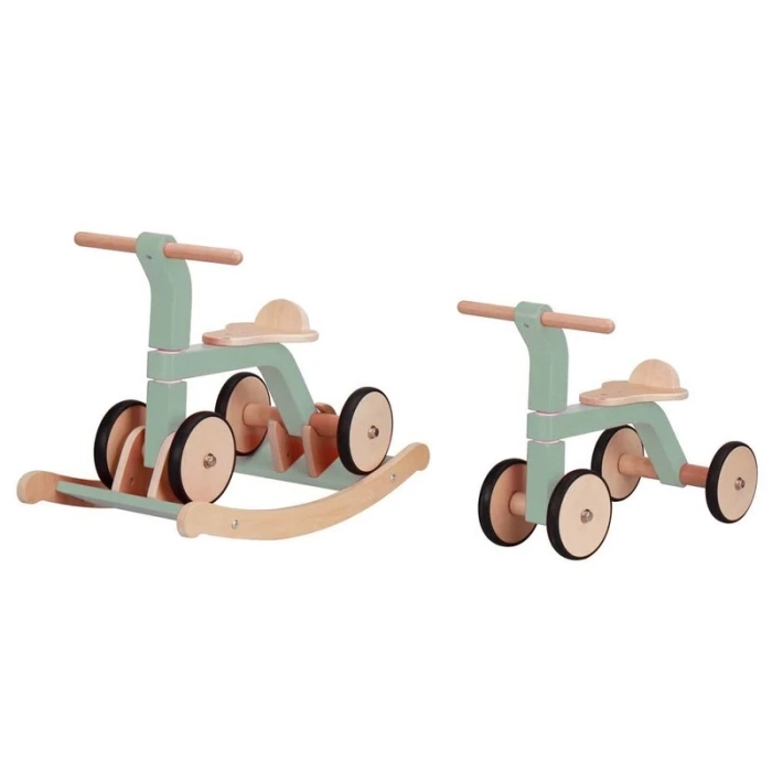 rocker-n-roller 2 in 1 - quadriciclo in legno con dondolo: 3
