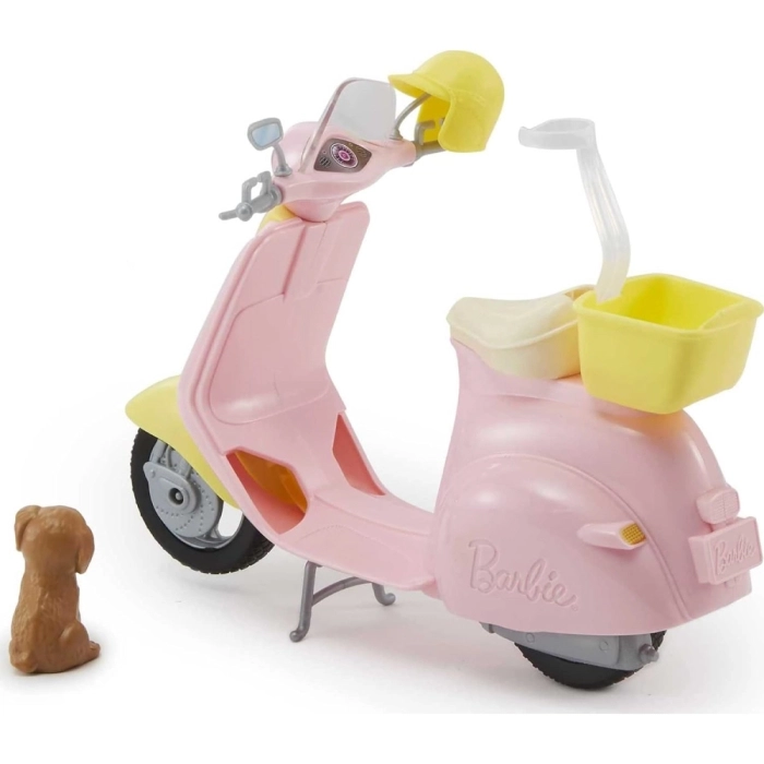 barbie playset con bambola in motorino e cagnolino