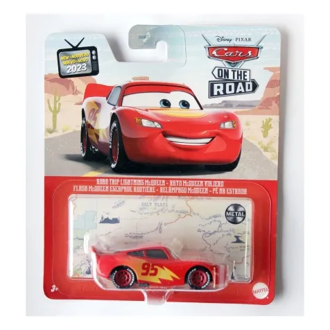 cars 3 - saetta mcqueen con gomme da strada metallo 8cm