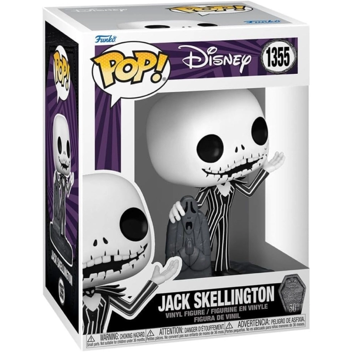 nightmare before christmas 30th anniversary - jack skellington with gravestone 9cm - funko pop 1355