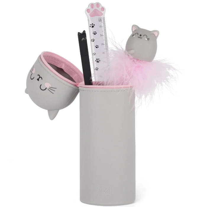 astuccio 2 in 1 in morbido silicone - kawaii - kitty