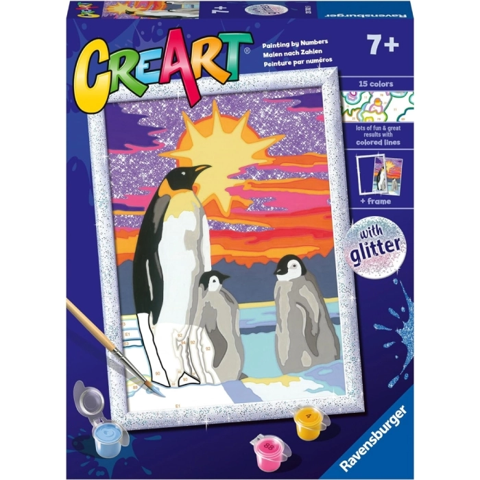 creart - pinguini con glitter