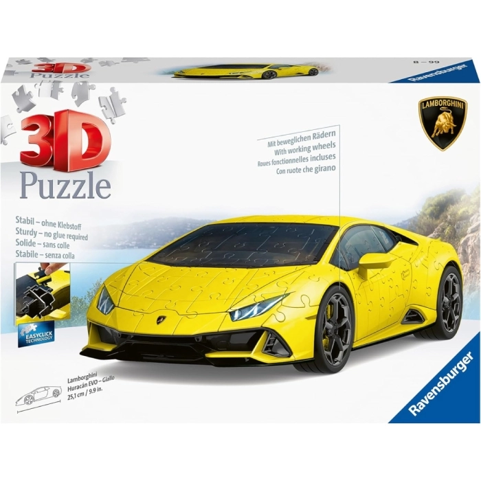 lamborghini huracan evo - giallo - puzzle 3d