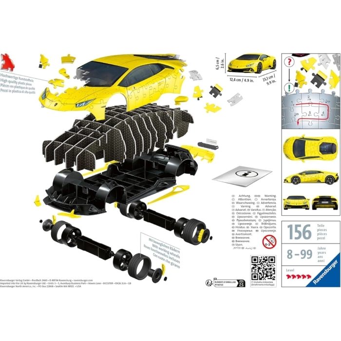 lamborghini huracan evo - giallo - puzzle 3d