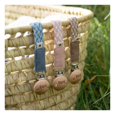 reggiciuccio universale paci clip - violet sky e mauve - 100% cotone biologico gots!