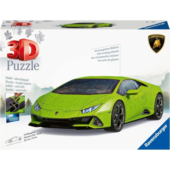 lamborghini huracan evo - verde - puzzle 3d