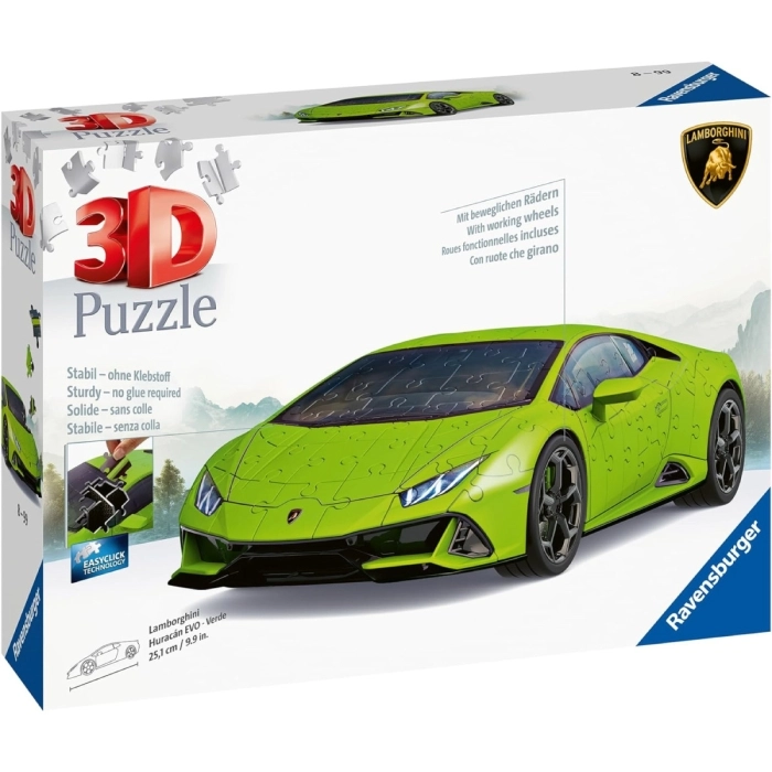 lamborghini huracan evo - verde - puzzle 3d