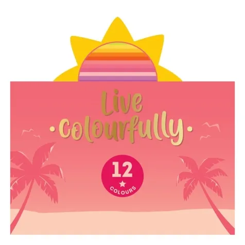 live colourfully - set di 12 pastelli sunset palette