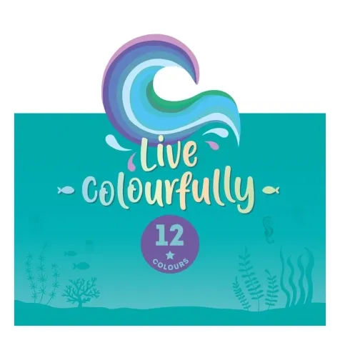live colourfully - set di 12 pastelli ocean palette