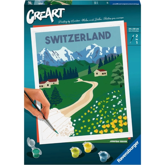 Ravensburger - CreArt Regione Jungfrau in Svizzera, Kit per Dipingere con i  Numeri, Contiene Tavola Prestampata 24x30 cm, Pennello, Colori e Accessori,  Gioco Creativo e Relax per Adulti 14+ Anni a 19,99 €