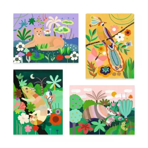 pittura a rilievo - foresta tropicale: 5