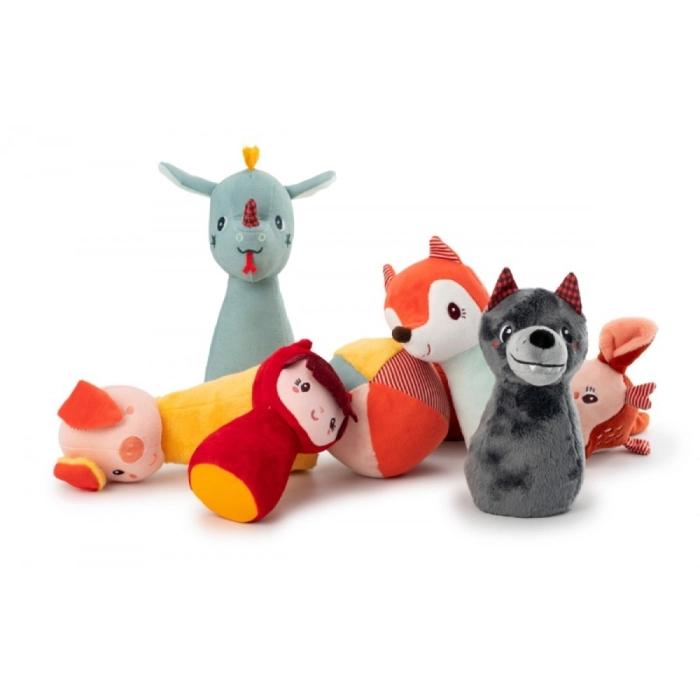 bowling set della foresta - birilli e pallina di peluche: 2