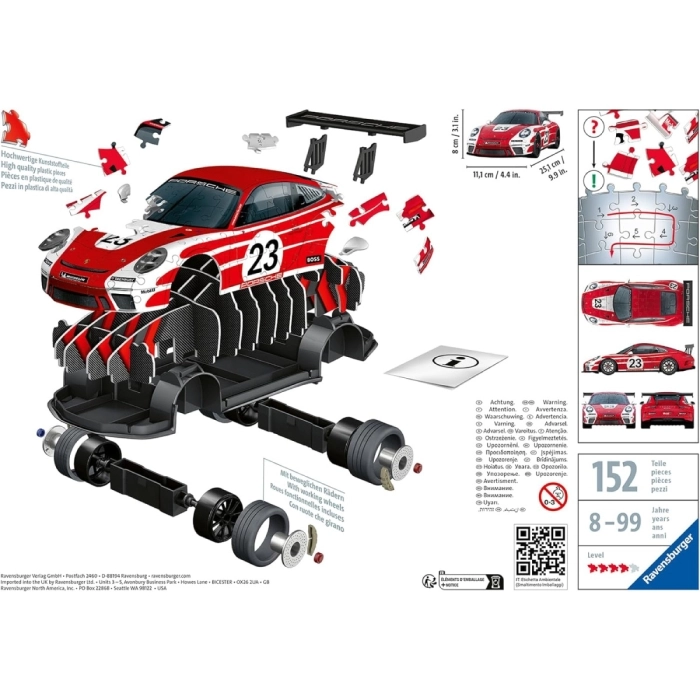 porsche 911 gt3 cup salzburg - puzzle 3d