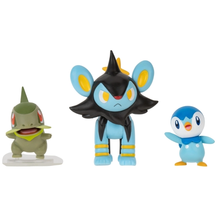 pokemon - battle figure set - axew / luxio / piplup