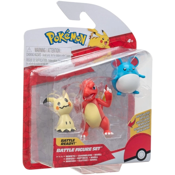 pokemon - battle figure set - mimikyu / charmeleon / marril