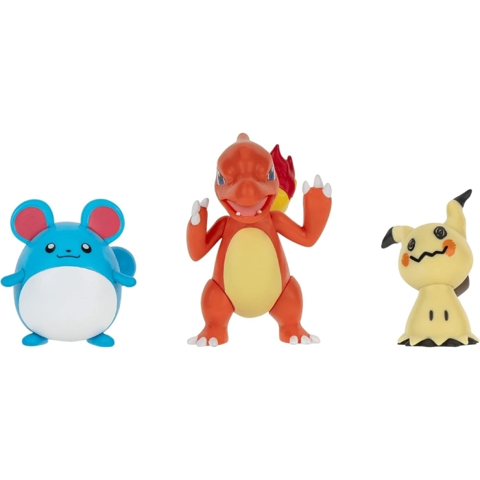 pokemon - battle figure set - mimikyu / charmeleon / marril