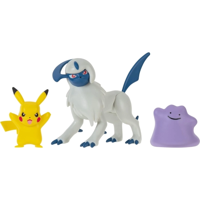 pokemon - battle figure set - pikachu / absol / ditto