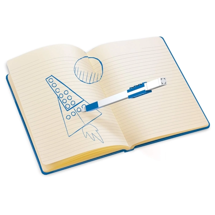 notebook imagine mattoncino blu 4x6 piu penna gel blu