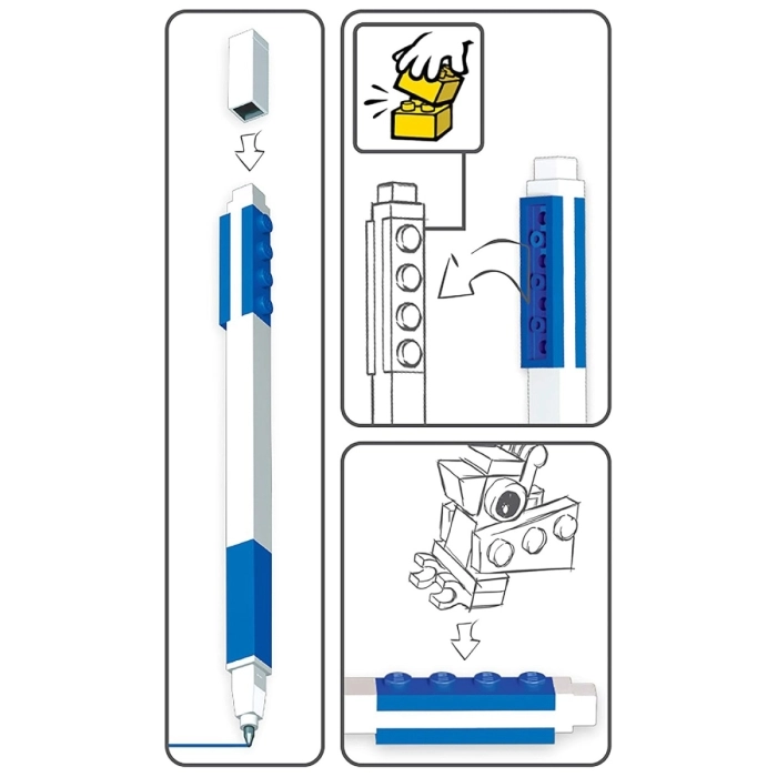 notebook imagine mattoncino blu 4x6 piu penna gel blu