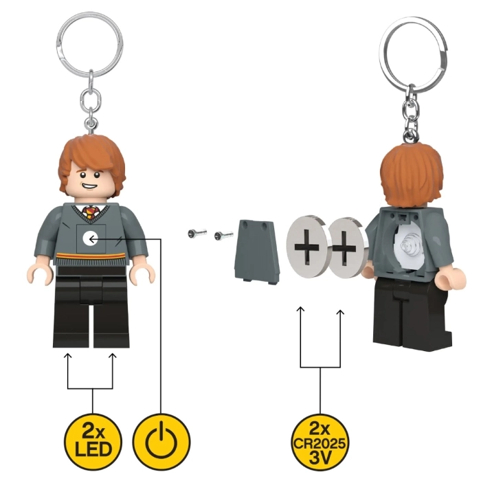 ke200h - harry potter - ron - portachiavi con torcia led