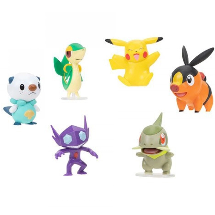 pokemon - battle figure multi-pack - pikachu / tepig / oshawott / sableye / snivy / axew