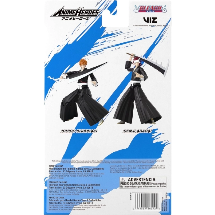 anime heroes - bleach - renji abarai - personaggio 17cm