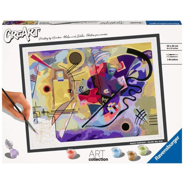 Ravensburger - CreArt ART COLLECTION Kandinsky: Giallo, rosso, blu, Kit per  Dipingere con i Numeri, Contiene Tavola Prestampata 30x40cm, 2 Pennelli,  Colori e Accessori, Gioco Creativo e Relax per Adulti 14+ Anni a 29,99 €