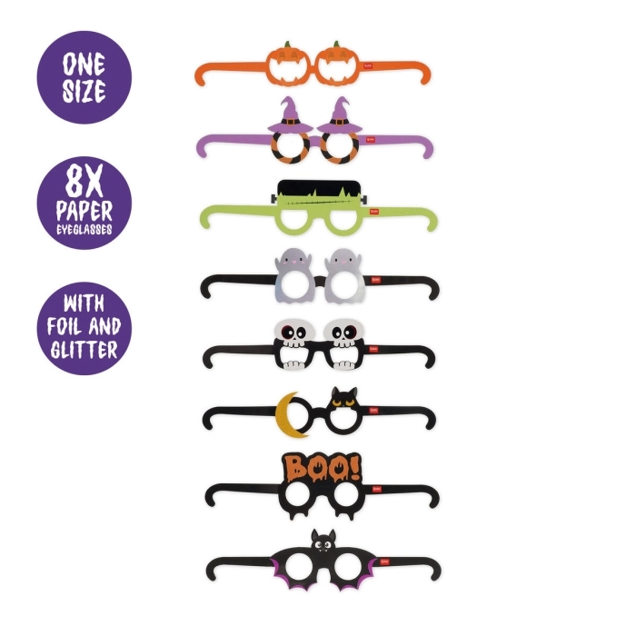 set di 8 occhiali in carta - party eyeglasses