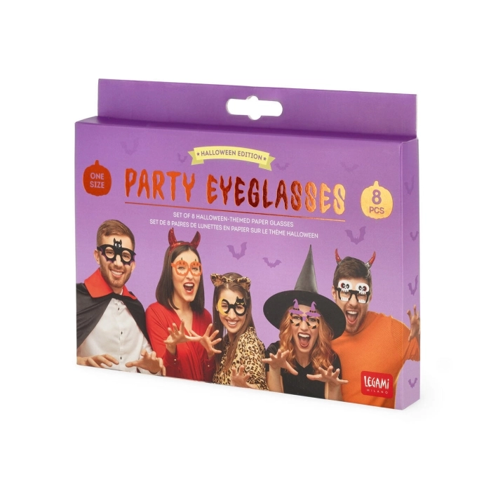 set di 8 occhiali in carta - party eyeglasses