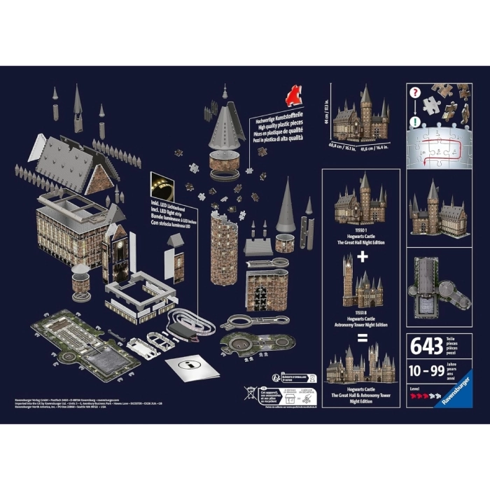 harry potter - hogwarts castle the great hall - puzzle 3d