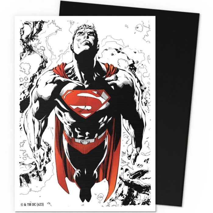 dragon shield standard sleeves - superman core red-white variant dual matte (100 bustine protettive)