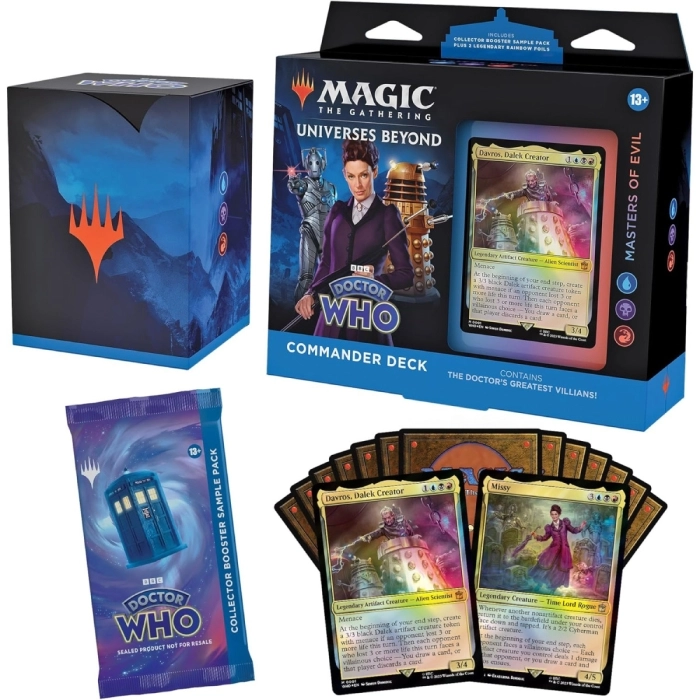 magic the gathering - universes beyond - doctor who - commander deck - masters of evil (eng)