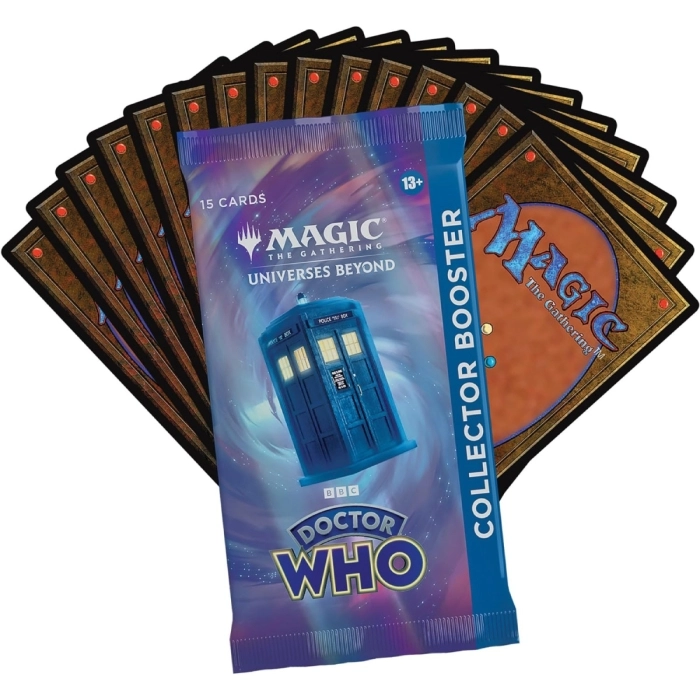 magic the gathering - universes beyond - doctor who - collector booster - bustina singola 15 carte (eng)