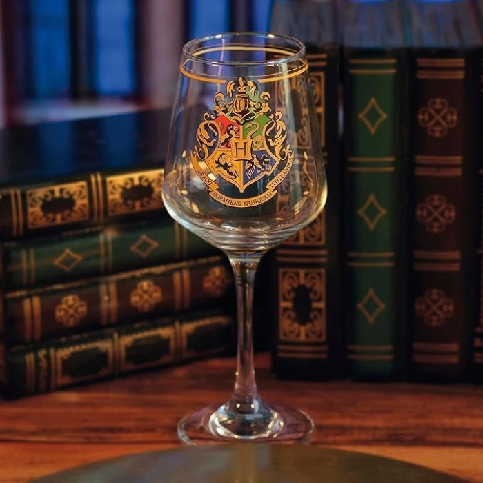 harry potter - calice di vetro - emblema di hogwarts: 3