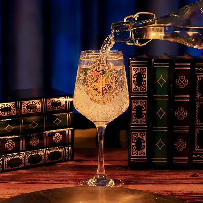 harry potter - calice di vetro - emblema di hogwarts: 4