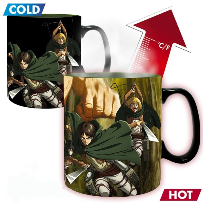 attack on titan - tazza heat change 460ml - titan eren s3: 3
