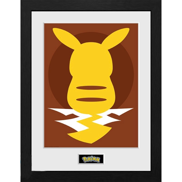 pokemon - framed print - pikachu silhouette 25 (30x40cm)