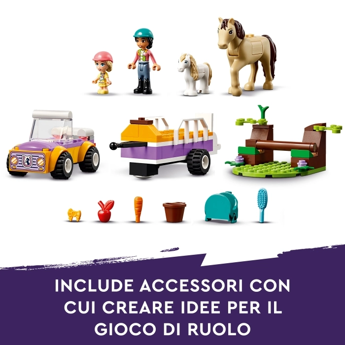 42634 - rimorchio con cavallo e pony