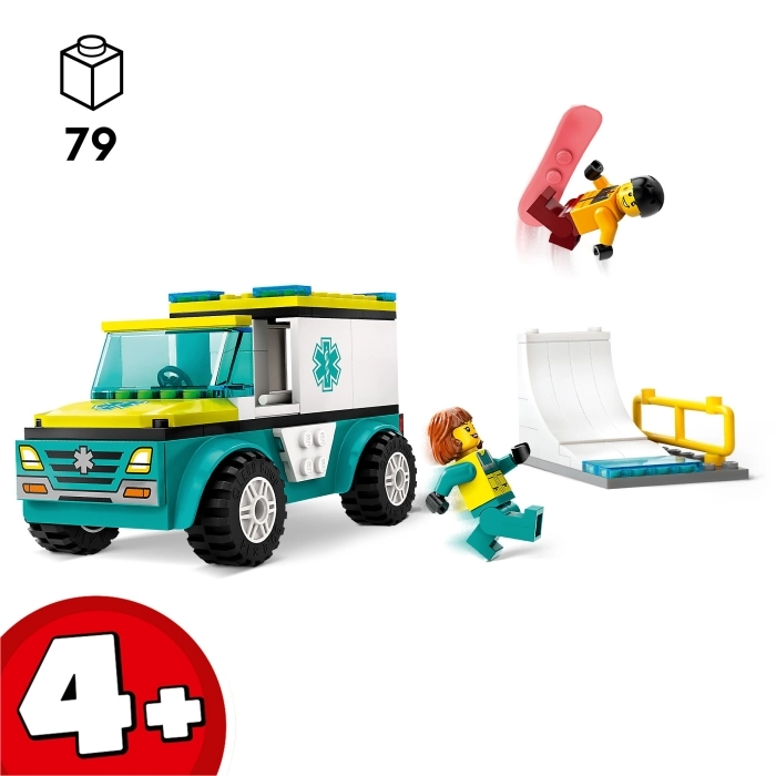60403 - ambulanza di emergenza e snowboarder