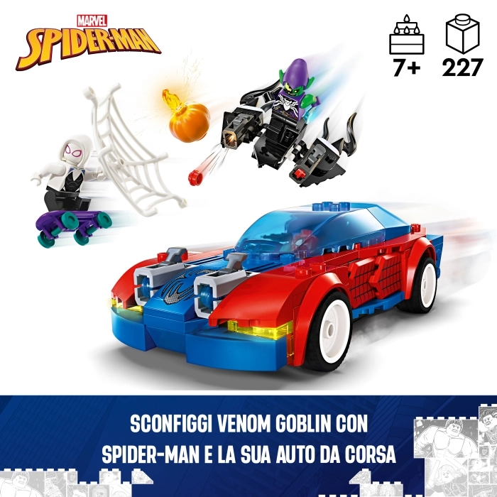 76279 - auto da corsa di spider-man e venom goblin