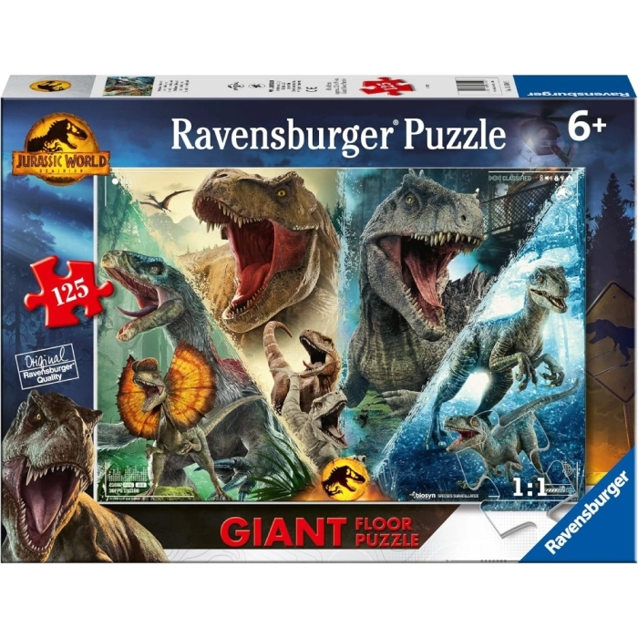 jurassic world: predatori del passato - puzzle da pavimento 125 pezzi