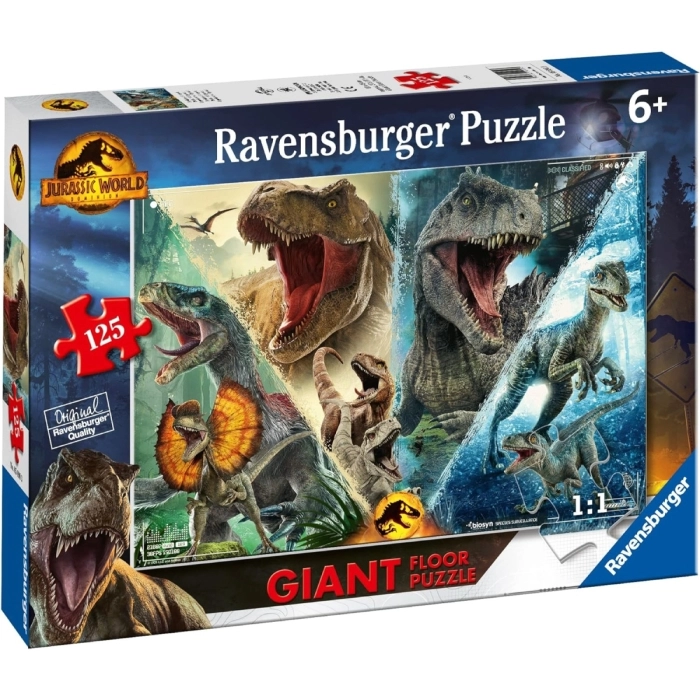 jurassic world: predatori del passato - puzzle da pavimento 125 pezzi